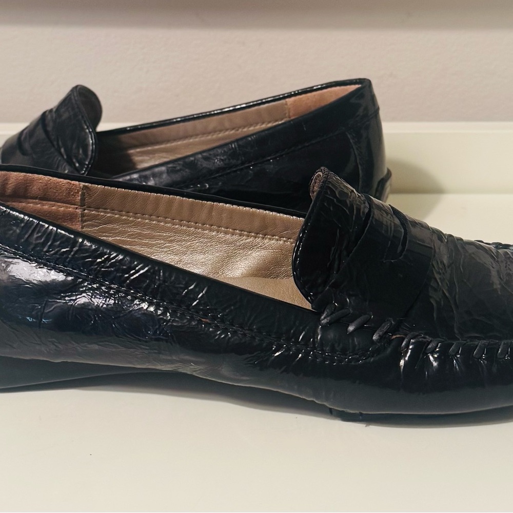 ROBERT ZUR Women’s Black Patent Leather Driving Moccasins Loafers Flats Sz 7M - Picture 6 of 10